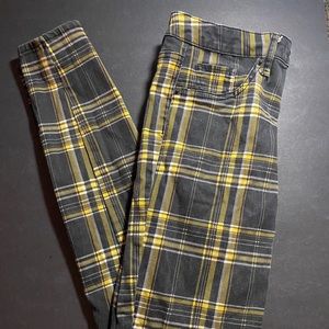 Yellow plaid jeans